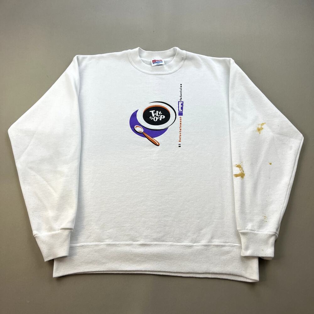 Vintage E! Entertainment Sweatshirt Talk Soup Adult Medium White Television 90s